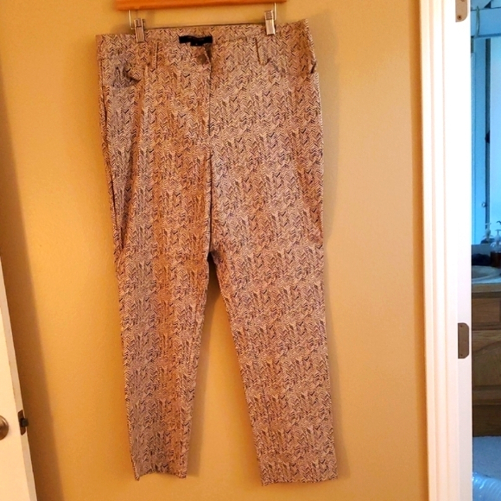 89th & Madison Womens Stretch Patterned Chinos - Black and White